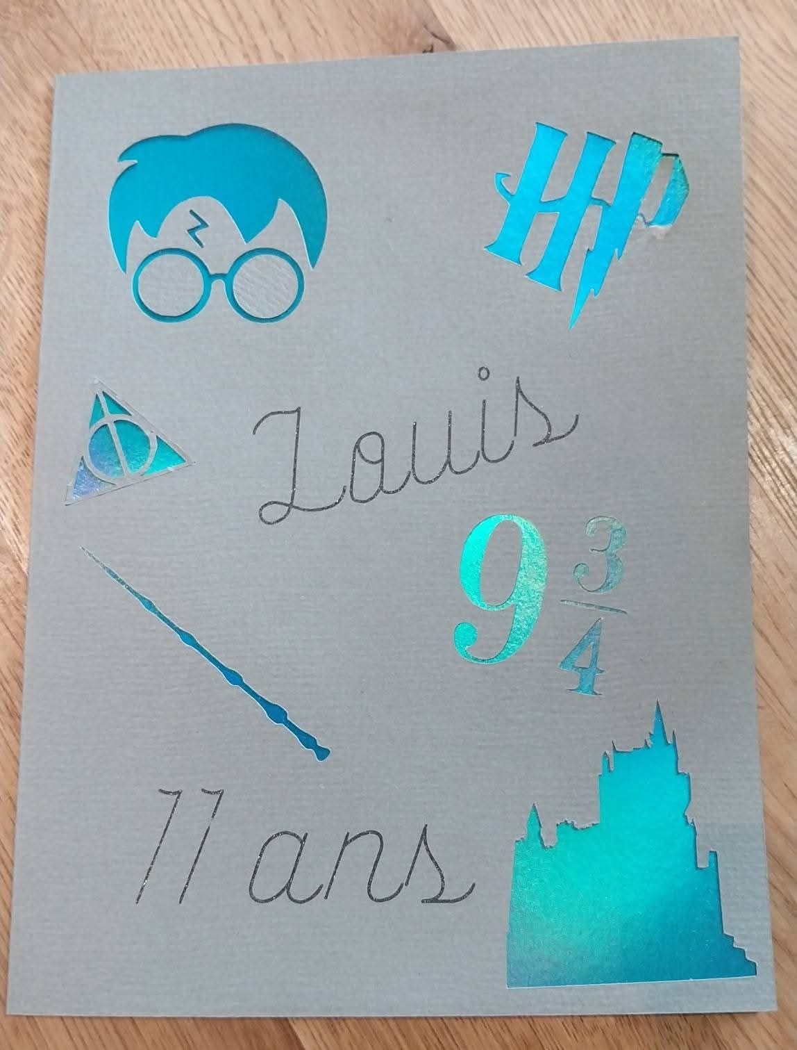carte, cricut, carte-anniversaire, harry-potter